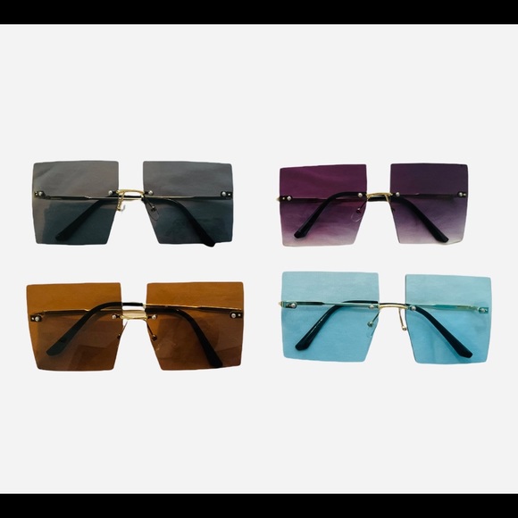Accessories - high fashion big oversized rimless frame women shades ladies trend sunglasses